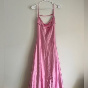 ZARA Pink Long Satin Dress